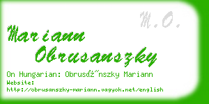 mariann obrusanszky business card